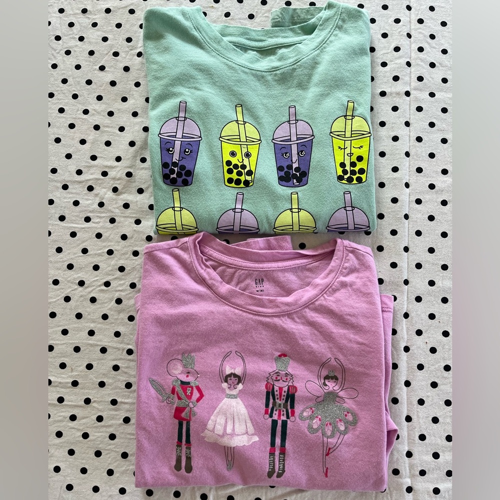 GAP 2 long-sleeved tees — girls 8